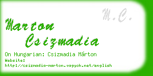 marton csizmadia business card